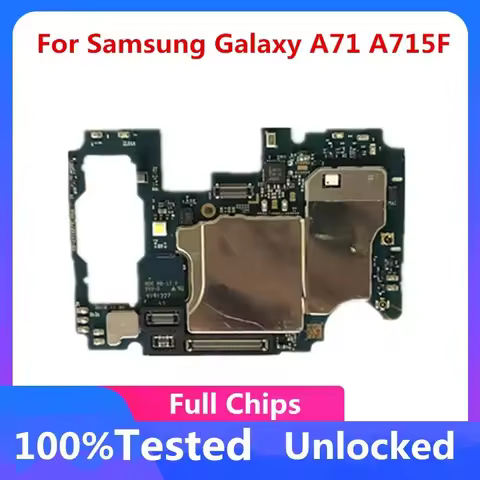 100%Tested Unlocked For Samsung Galaxy A71 A715F Motherboard For Samsung Galaxy A71 1/2SIM Android S