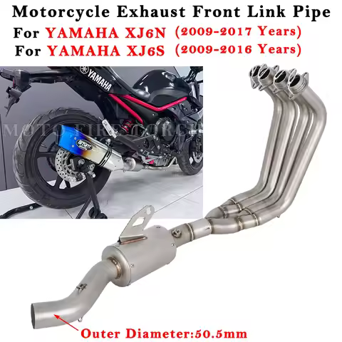 Motorcycle Exhaust Escape System Modified Muffler 51mm Front Middle Link Pipe For YAMAHA XJ6N XJ6S X