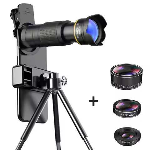 Phone Camera Lens 36X Telephoto 4in1 Telecope Zoom Macro Fisheye Wide Angel Lens Kit For Cellphone i