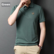 ❉ Summer men's Baju Polo short lelaki sleeve T-shirt Lapel embroidery original piece business polo shirt fashion loose solid color T-shirt