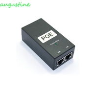 AUGUSTINE POE Power Injector, 24V/48V 0.5A 100Mbps POE Power Supply, POE Device Output 48V 0.5A Desk