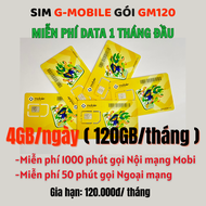 SIM 4G 5G Mobifone GMobile Tặng Dữ Liệu Khủng Tới 120GB/Tháng Gọi Nội Mạng Miễn Phí Không Cần Nạp GM