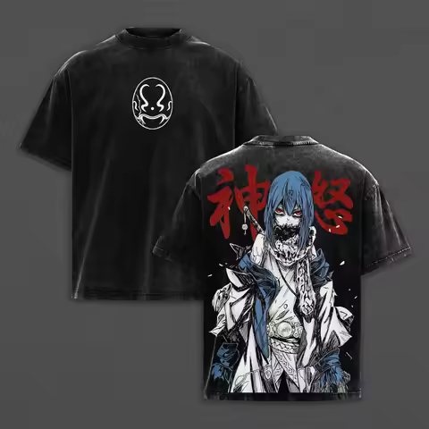 Manga Slime Rimuru Tempest T-shirt Anime Washed Oversized T Shirt Men Women Clothing Summer Short Sl