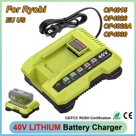For Ryobi 40V Charger Li-ion Battery Charger Compatible For Ryobi Lithium-ion Battery OP4015 OP4026 