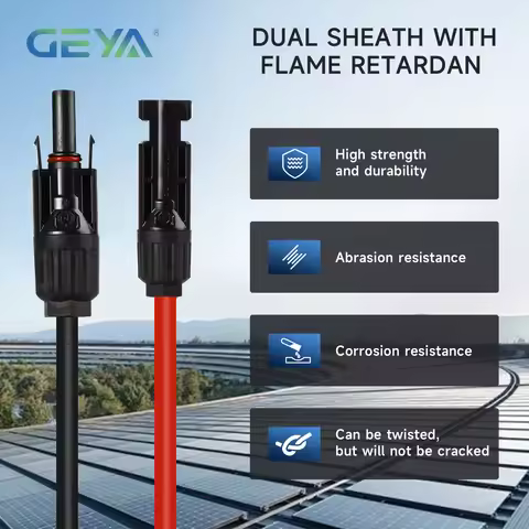 10AWG Solar Extension Cable Solar Panel Cable with Female and Male Waterproof Connectors PV Panel Wi