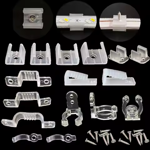 LED Tape Fix Clips With Screw RGB Neon Led Connector Fix Holder Clip Fixing 2835 5050 COB Strip Ligh
