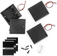LampVPath 3PC 6V (4 x 1.5V) 4AA Battery Holder Enclosures with Wire Leads and On/Off Switch Lid, 6 V