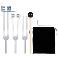 Tuning Fork Set (128Hz, 256Hz, 512Hz) of 3 Pack,Tuning Forks with Reflex Hammer for Sound Healing So