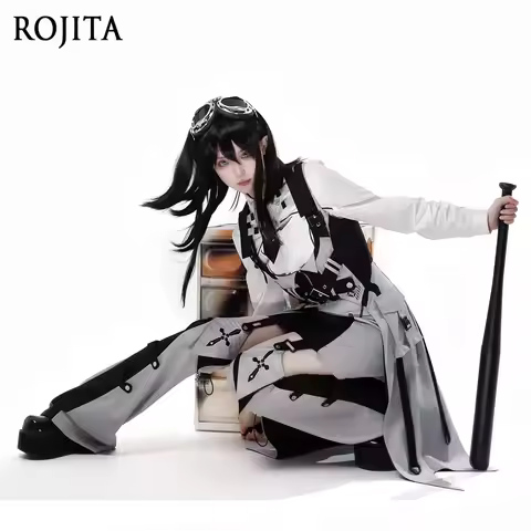 Lolita Long Sleeve White Shirt Sets Futuristic Hunting Style Mini Skirt Embroidered Color Block Leg 