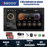 ESSGOO 7 Inch Screen 2 DIN MP5 Android 11 Car Player Stereo 2+32 Bluetooth GPS USB Radio FM GPS WIFI Touch Screen