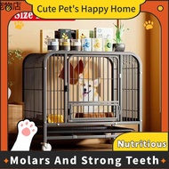 Pet nest ❤In Stock 5 Sizes Dog Cage Kennel 狗笼 Dog Cage Big Size Indestructible Dog Crate, Escape Proof Dog Cage Kennel with Lockable Wheels,Double Door Dog Crate,Extra Large Crate Indoor for Large Dog with Removable Tray☸