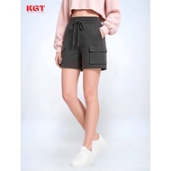 KGT Short Bamboo Slack Cargo Ladies Cargo 4 Pocket Short Pants Plain Color Soft Material Seluar Pend