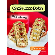 Wing Sing Cincin Coco Datin Fesyen Stamping Tulen Emas 916 / 916 Gold Koko Coco Ring 拿汀戒指