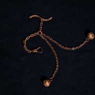 1930s 美國 垂墜刻面金球懷錶鍊 (可當吊墜或延伸鏈使用)