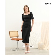 AUVESION Celeste Square Neck Knit Midi Dress Christmas New Year Party 6005 | Bodycon Party Dress