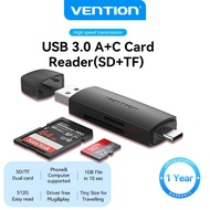 Vention Card Reader USB 3.0 Type C 512GB Fast Transmission 2 in 1 SD Card Reader TF Card Dual Card R