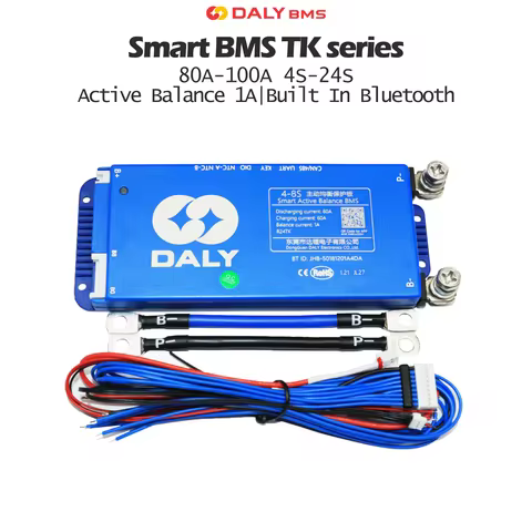 DALY BMS Smart WIFI BMS 4S 12V 8S 24V 16S 48V 80A 100A 1A Active Balancer Built In Bluetooth RS485 C