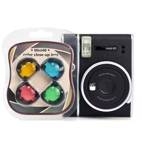Mini 40 Camera Colorful Camcorder Cute Close-up Colored Lens Filter Set for Fujifilm instax Mini 40 