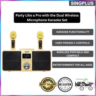 SDRD【SG LOCAL SELLER】 SD-309 Wireless Bluetooth Dual Microphone Karaoke Family KTV Portable 3D Stereo Speaker Outdoor
