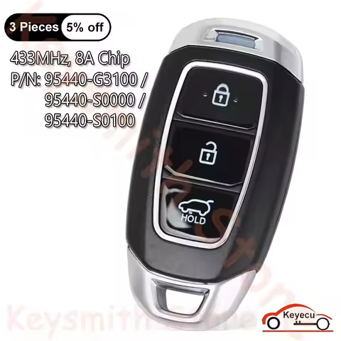 KEYECU 3 Buttons 433MHz 8A Chip for Hyundai I30 / I30 N 2017-2023 Auto Smart Remote Key Fob 95440-G3