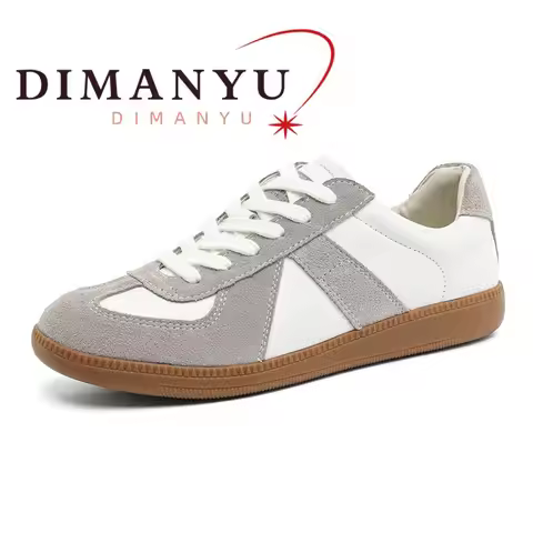 DIMANYU Men's Training Shoes 2026 New Genuine Leather Men's German Army Trainer Shoes Large Size Cas