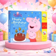 Peppa Pig Happy Birthday. with well lit candles and birthday song