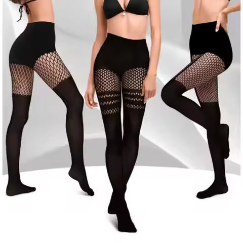 1/2/3 Pairs Womens Faux Thigh High Fishnet Stockings Fishnet Tights Halloween Costume Pantyhose Over