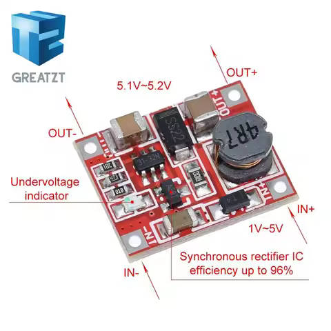 GREATZT DC-DC Boost Power Supply Module Converter Booster Step Up Circuit Board 3V to 5V 1A Highest 