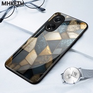 Case For OPPO A98 5G A1 5G Personalized Geometric Glass Phone