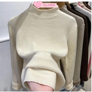 ELO11VE Turtleneck Sweater, Women Elegant Knitted Pullover, Autumn Winter Thicken Warm Sueter Knitwe