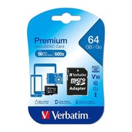 威寶 - Verbatim Premium microSDXC 記憶卡附SD Adapter｜64GB｜44084｜