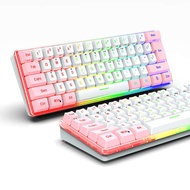 61 key membrane keyboard wired keyline split keypad dual color blocking RGB lighting effects iPad ta