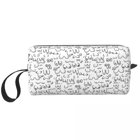 Different Sorts Of Boobs Pattern Makeup Bag Cosmetic Storage Dopp Kit Toiletry Cosmetic Bag for Wome