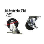 LIE1301 - 2" Inch PU Trolley Wheels Xander Caster Flat Rubber + Brake 2 inch Showcase Wheels Trolley