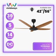 K2 VIVIDWAYS C400 Ceiling Fan 42 Inch/56 Inch Wooden Antique Edition