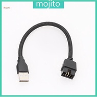 Mojito 9pin Male to External USB A Male PC Mainboard Internal Data Extension Cable 20cm 7 9in
