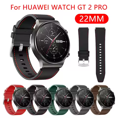 Watch Band 22mm Leather Strap For Huawei Watch GT 2 Pro Watch Bracelet Replacements HUAWEI GT 2 PRO 