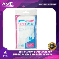 Sensi Mask 3 Ply Earloop Surgical face Mask Adult - 6 Masks