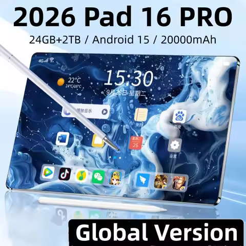 2026 Pad 16 Pro 12 inch Tablet Android 16 GPS WIFI 24GB 2TB 20000mAh 5G Dual Card Snapdragon 8gen3 1