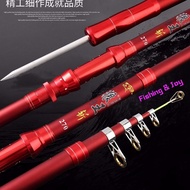 Carbon super hard telescopic rod Short-section portable Large fishing weight Telescopic fishing rod 