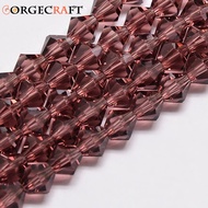 1strand Imitate Austrian Bicone Glass Beads Strands Grade AA Faceted Medium Violet Red 4x4mm Hole: 1