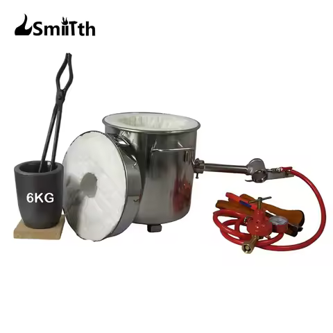 LSMIITTH 6 KG Gas Metal Melting Furnace Smelting Kit Propane Forge Casting Tool Foundry Refiner Smel