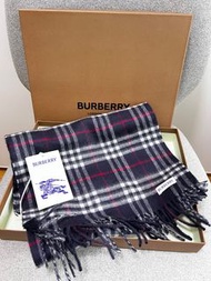 Burberry 格紋羊絨圍巾