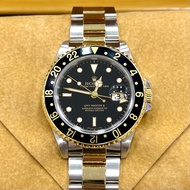 1996年 Rolex GMT MASTER II 16713 S頭舊裝金鋼GMT大全套