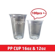 [Limited Offer] 100pcs+- PP Cup 16oz 12oz 360ml 500ml  pp360 pp500 ec12 ec16