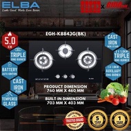 ELBA 3 BURNER BUILT-IN HOB EGH-K8843G(BK)