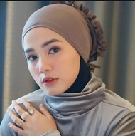inner hujab,ciput turki cepol sifon tali belakang,ciput turki dalaman hijab,ciput turki anti pusing