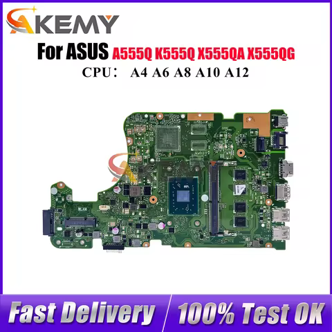 X555QA Laptop Motherboard For ASUS VivoBook K555Q X555Q A555Q X555QA X555QG Mainboard W/ A4 A6 A8 A1