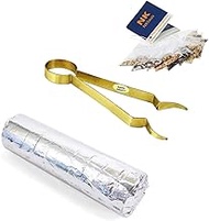 NKlaus 3-Piece Smoking Set Charcoal Diameter 33 mm with Charcoal Tongs and Frankincense Starter Pack