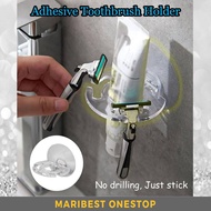 TB884 Adhesive Toothbrush Holder Toothpaste Storage Rack Shaver Toothbrush Dispenser Organizer Bathr